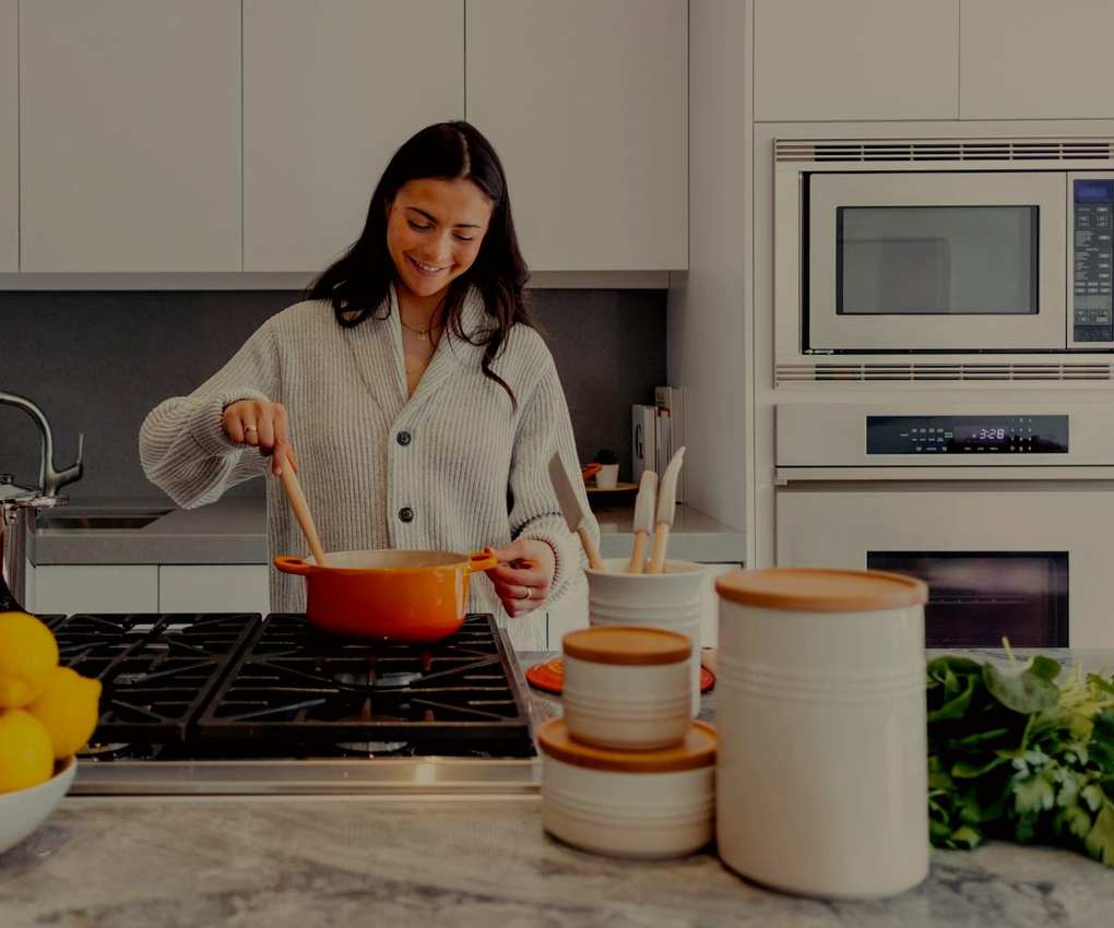A bright renovated kitchen in everyday use